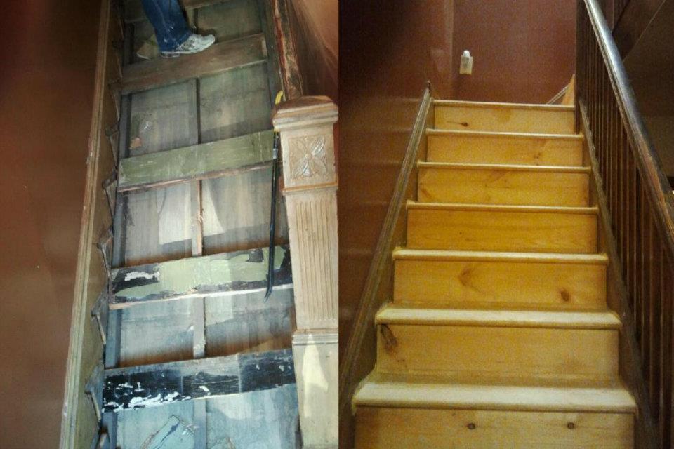 Tear out and replacing a new stair case